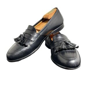 Men's Black Mezlan Santander Men's Leather Kiltie Tassel Loafers- Size 9.5 SB2